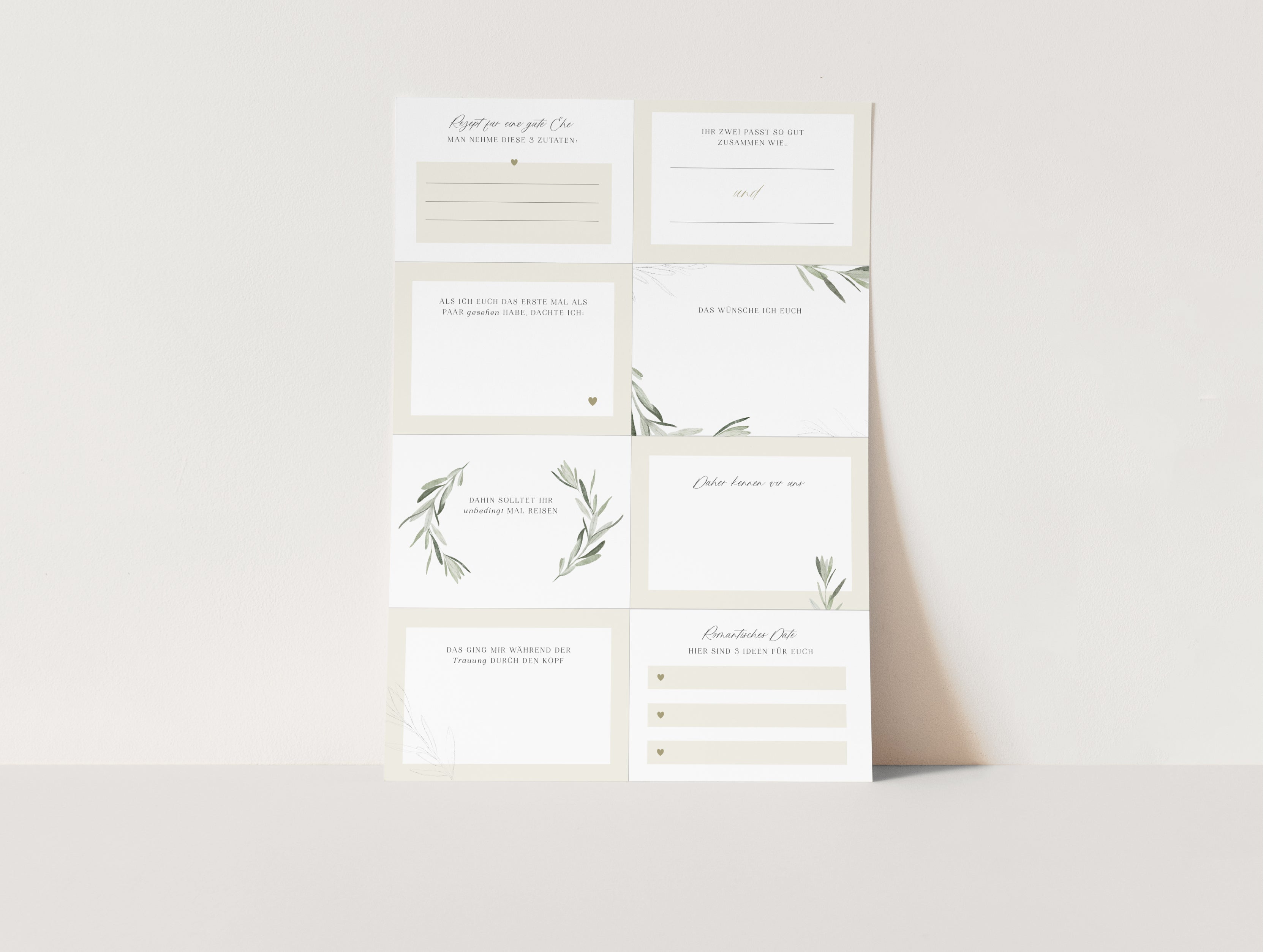 DIY Gästebuch-Karten Set zum selber ausdrucken