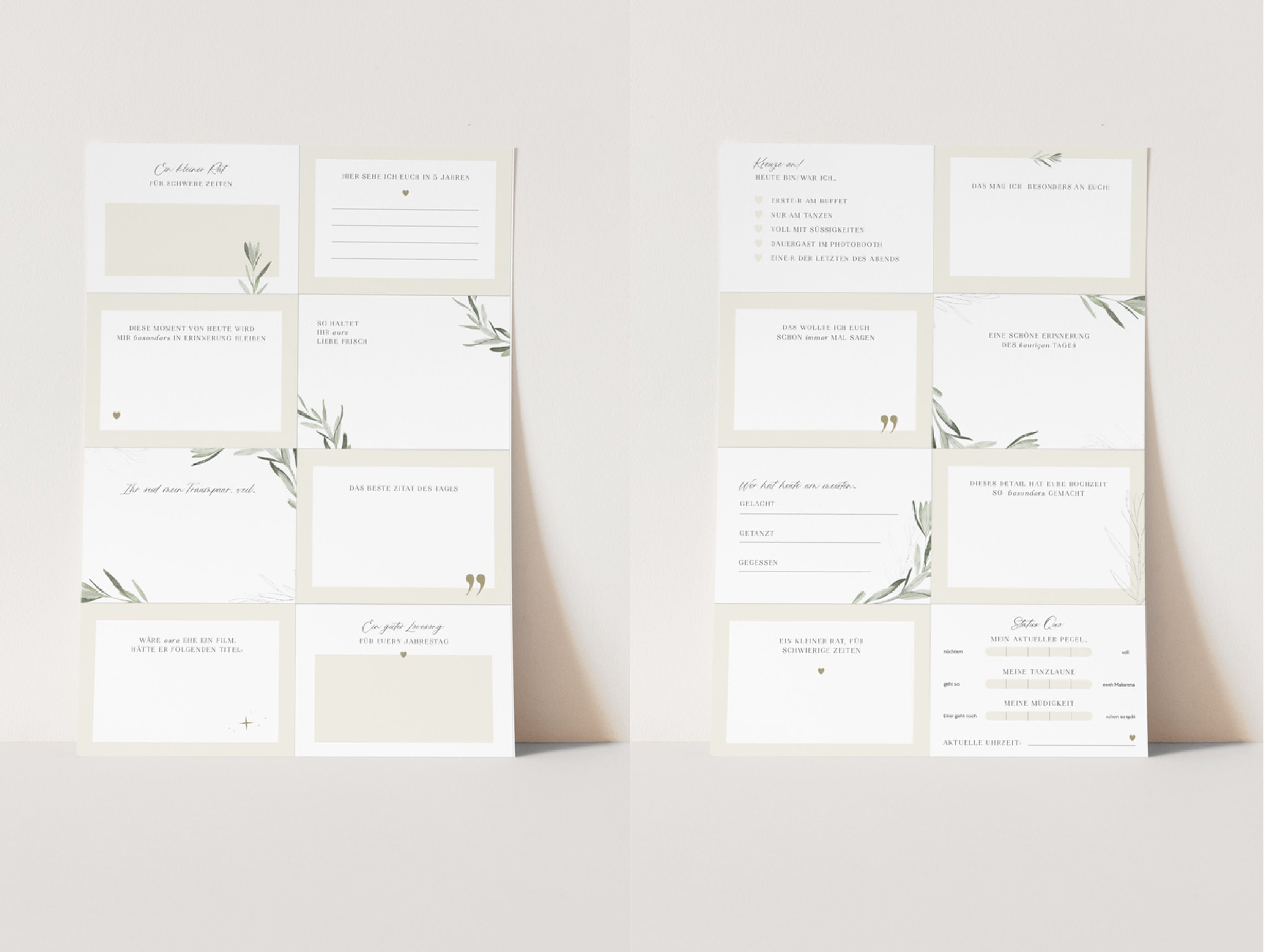 DIY Gästebuch-Karten Set zum selber ausdrucken