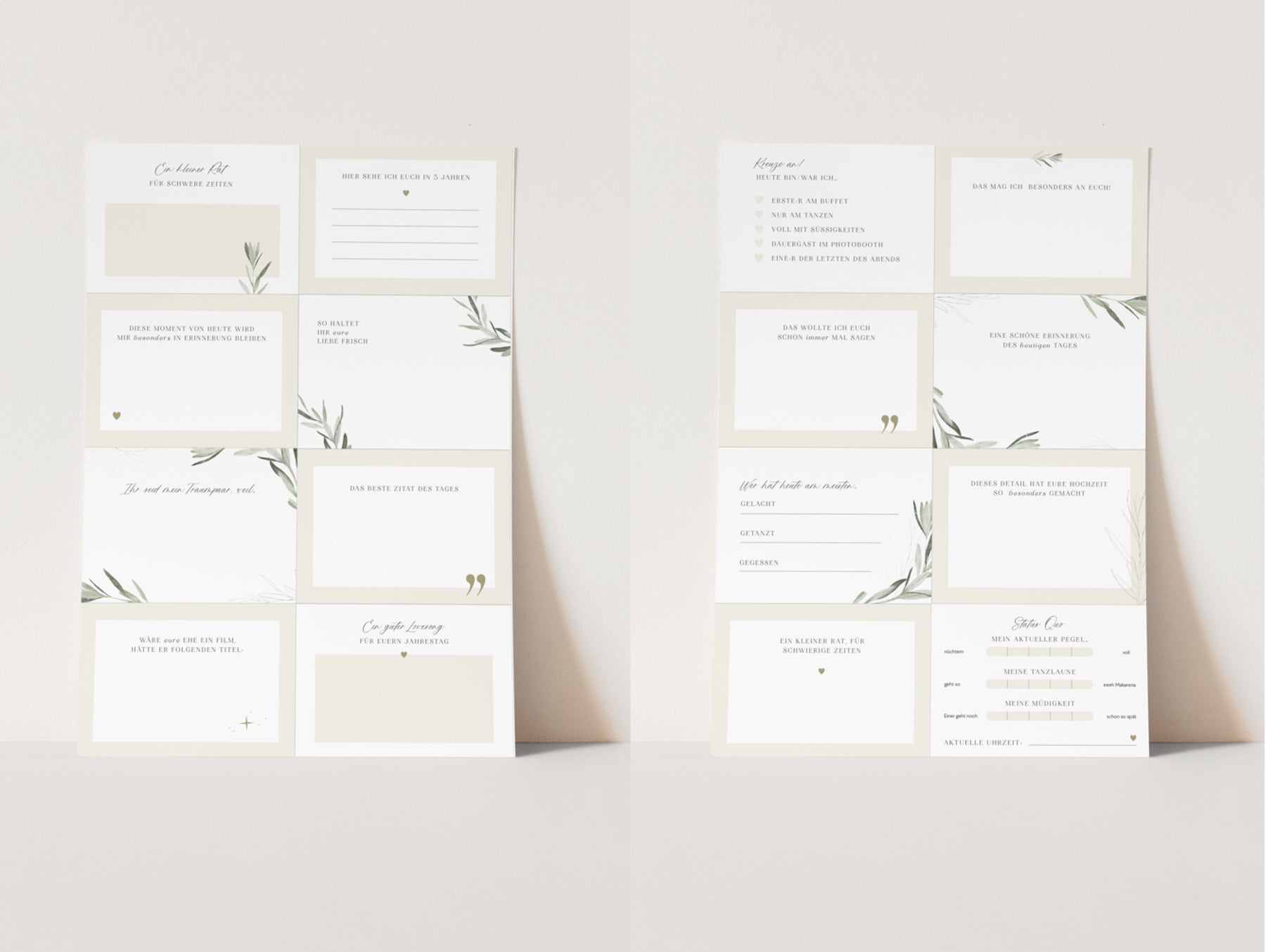 DIY Gästebuch-Karten Set zum selber ausdrucken