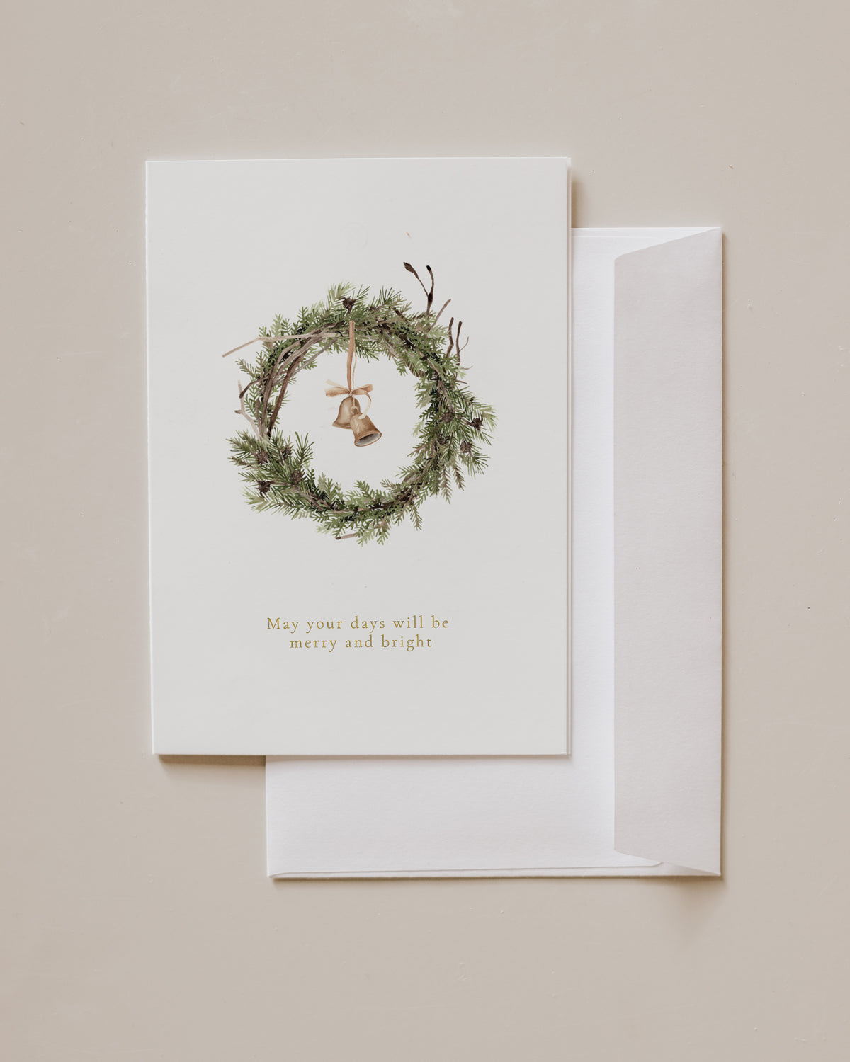 Personalisierbare Klappkarte "Christmas wreath" - 10er Set mit Umschlag