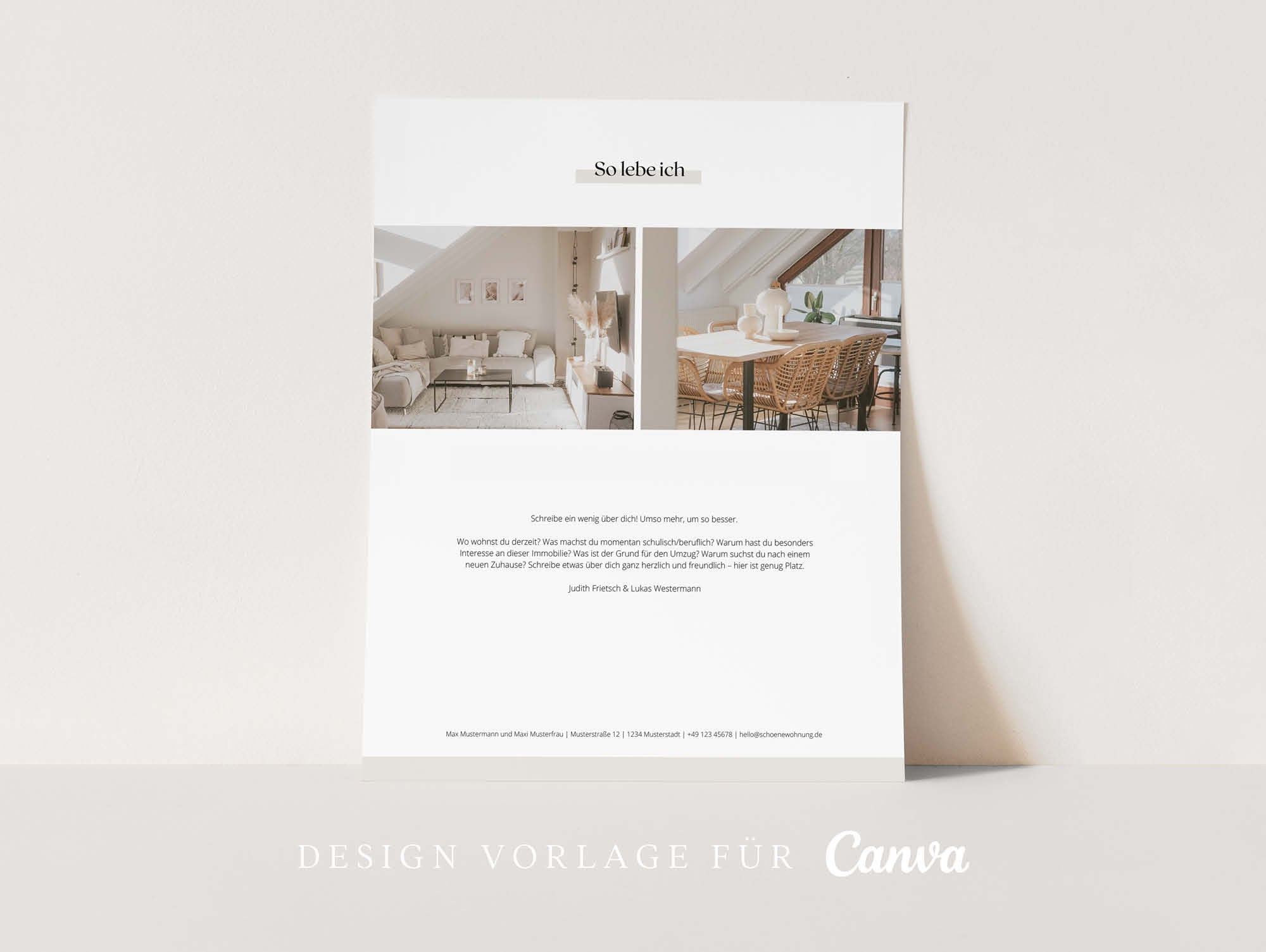 Designvorlage "Wohnungsbewerbung Traumimmobilie"