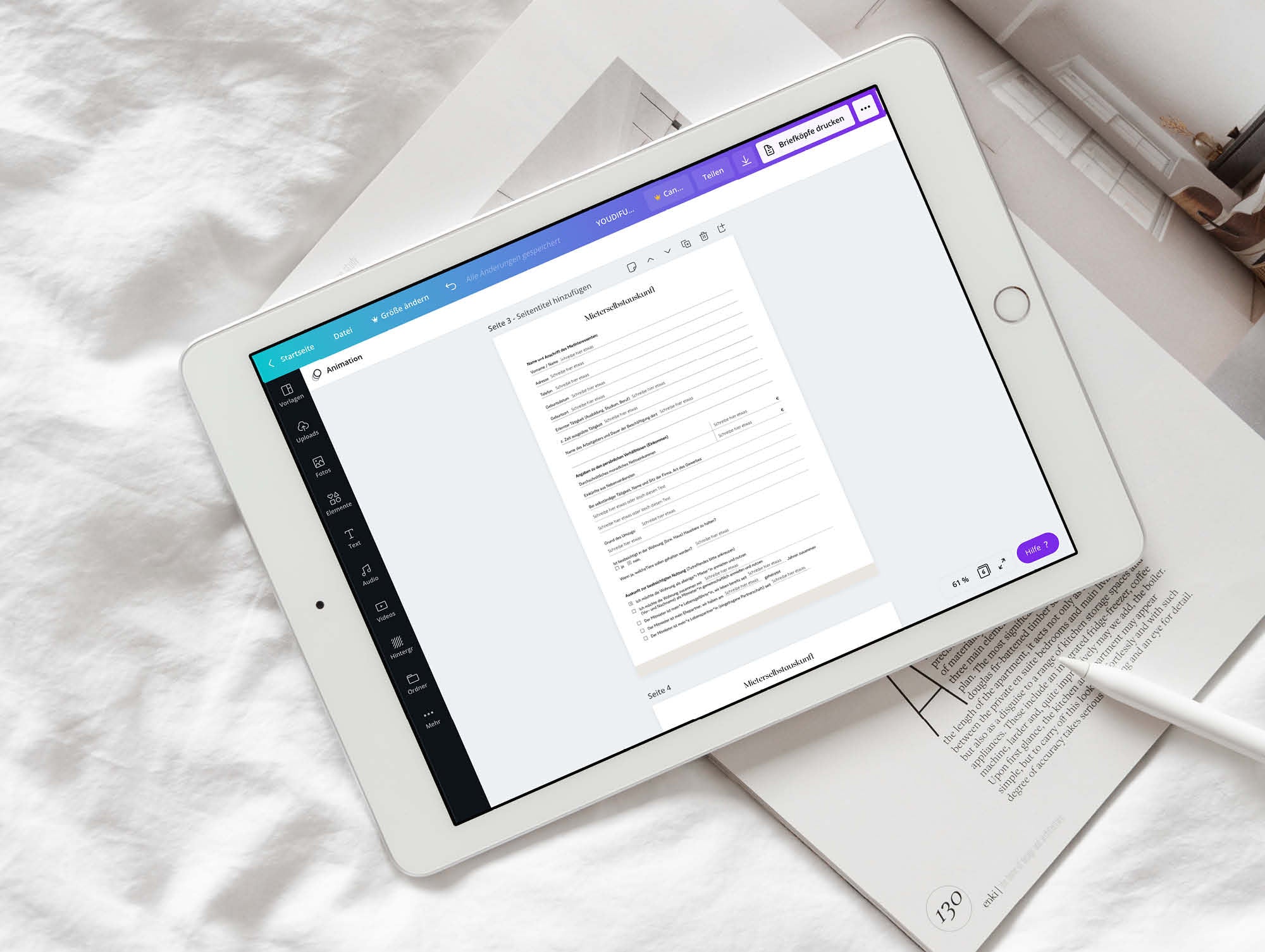 Designvorlage "Wohnungsbewerbung Traumimmobilie"