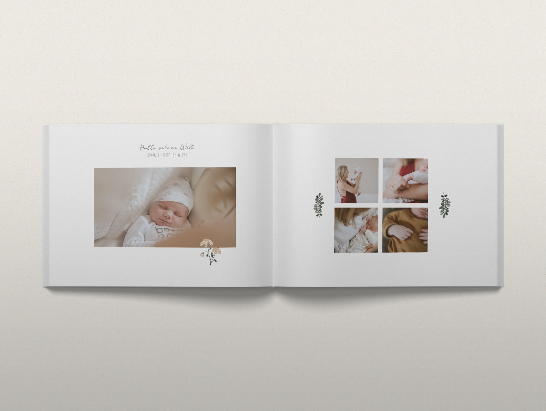 Fotobuch-Vorlage "Baby und Kinder Jahrbuch" Querformat