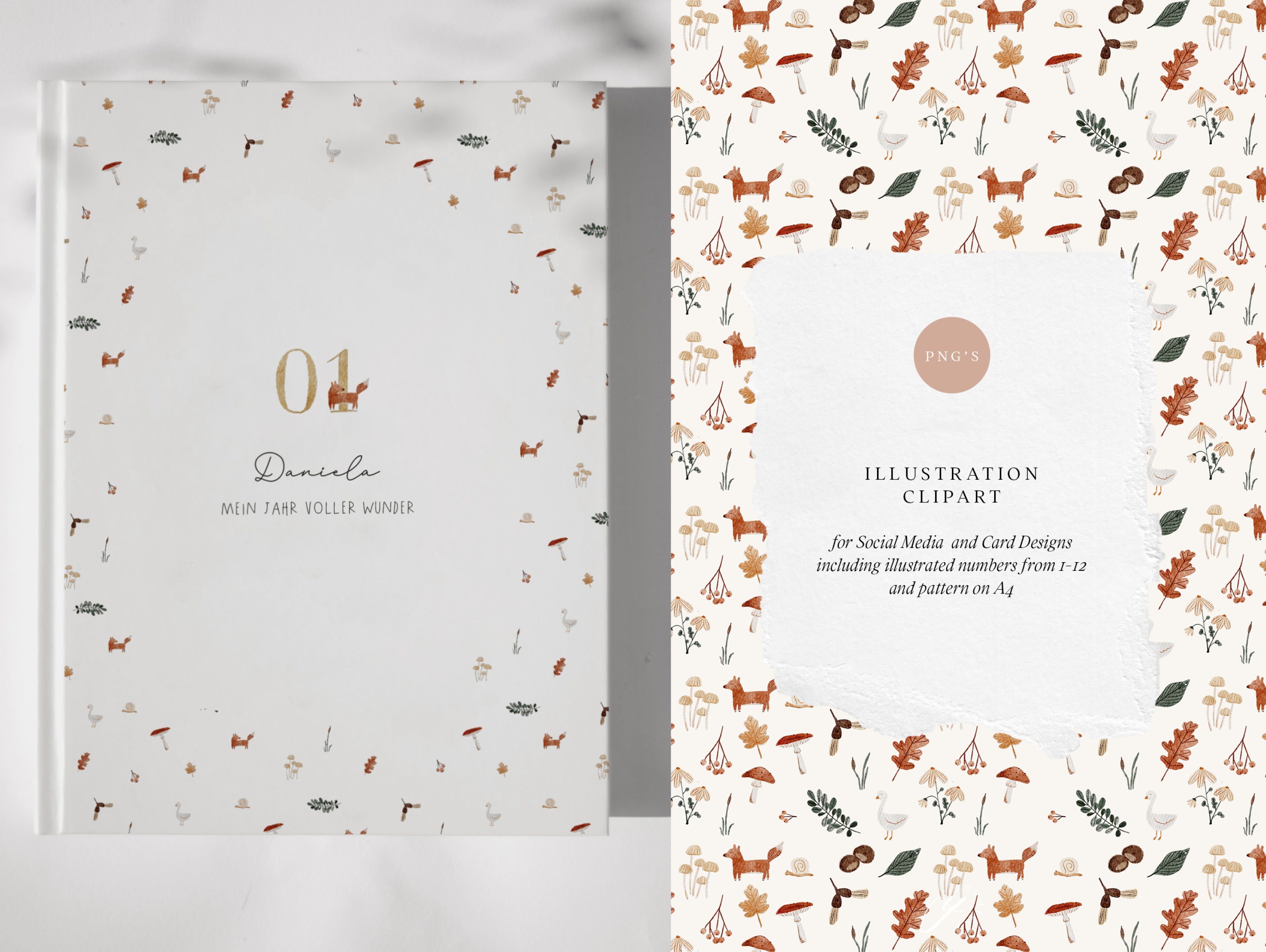 Nature Cliparts und Watercolor Illustrationen